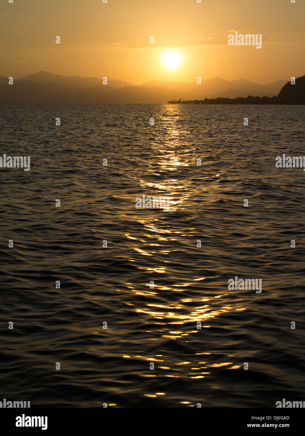 Sunset over the ocean Port Moresby, Papua New Guinea Stock Photo