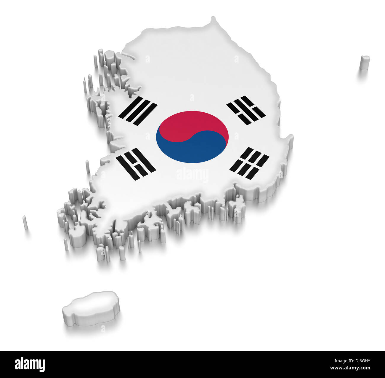 Physical map of south korea hi-res stock photography and images - Alamy