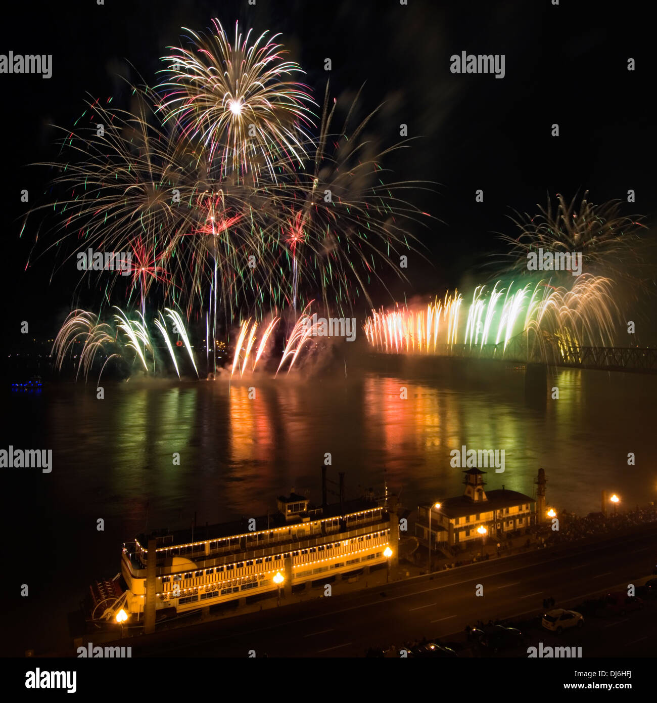 Thunder Over Louisville Fireworks Show in Louisville, Kentucky Stock Photo