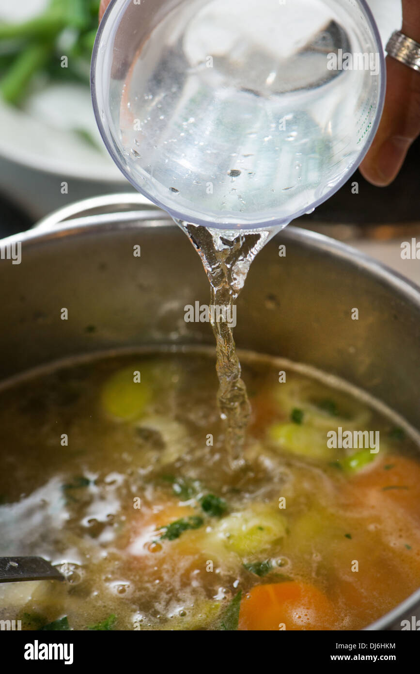 Infuse steamed vegetables with water Stock Photo Alamy