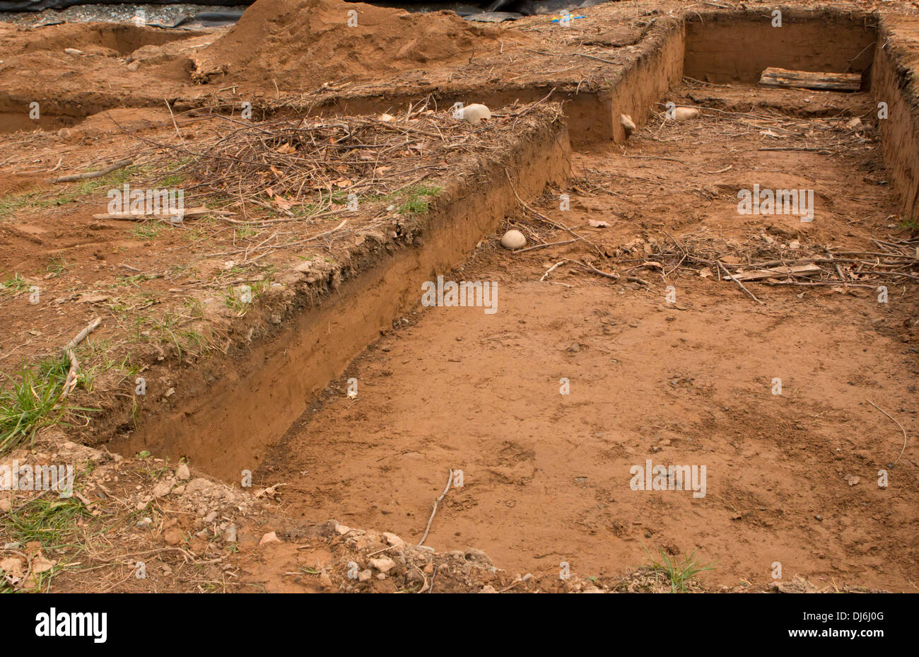 Archaeological excavation site Stock Photo