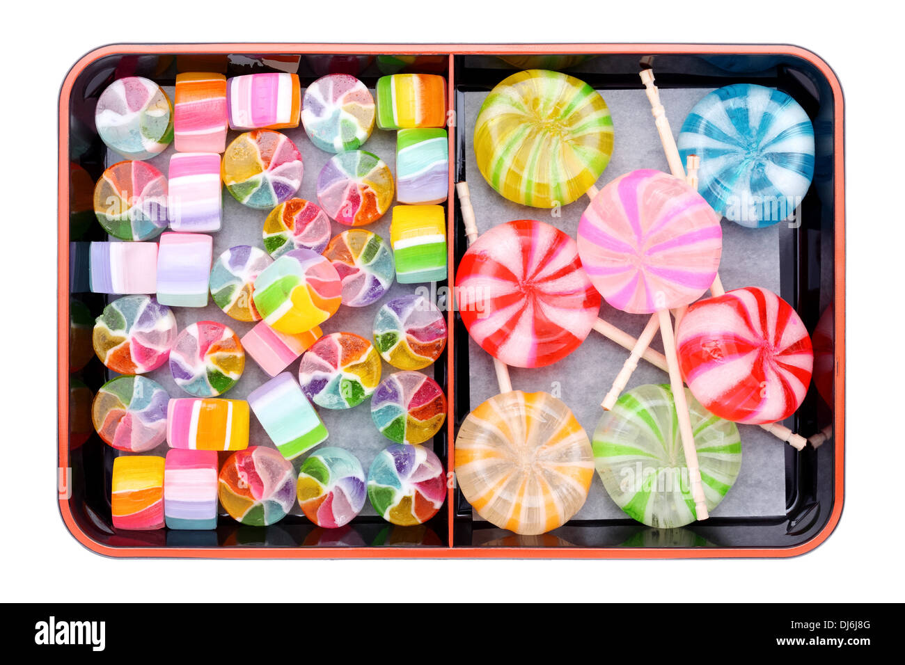 japanse traditional sweet colorful candies on tray Stock Photo