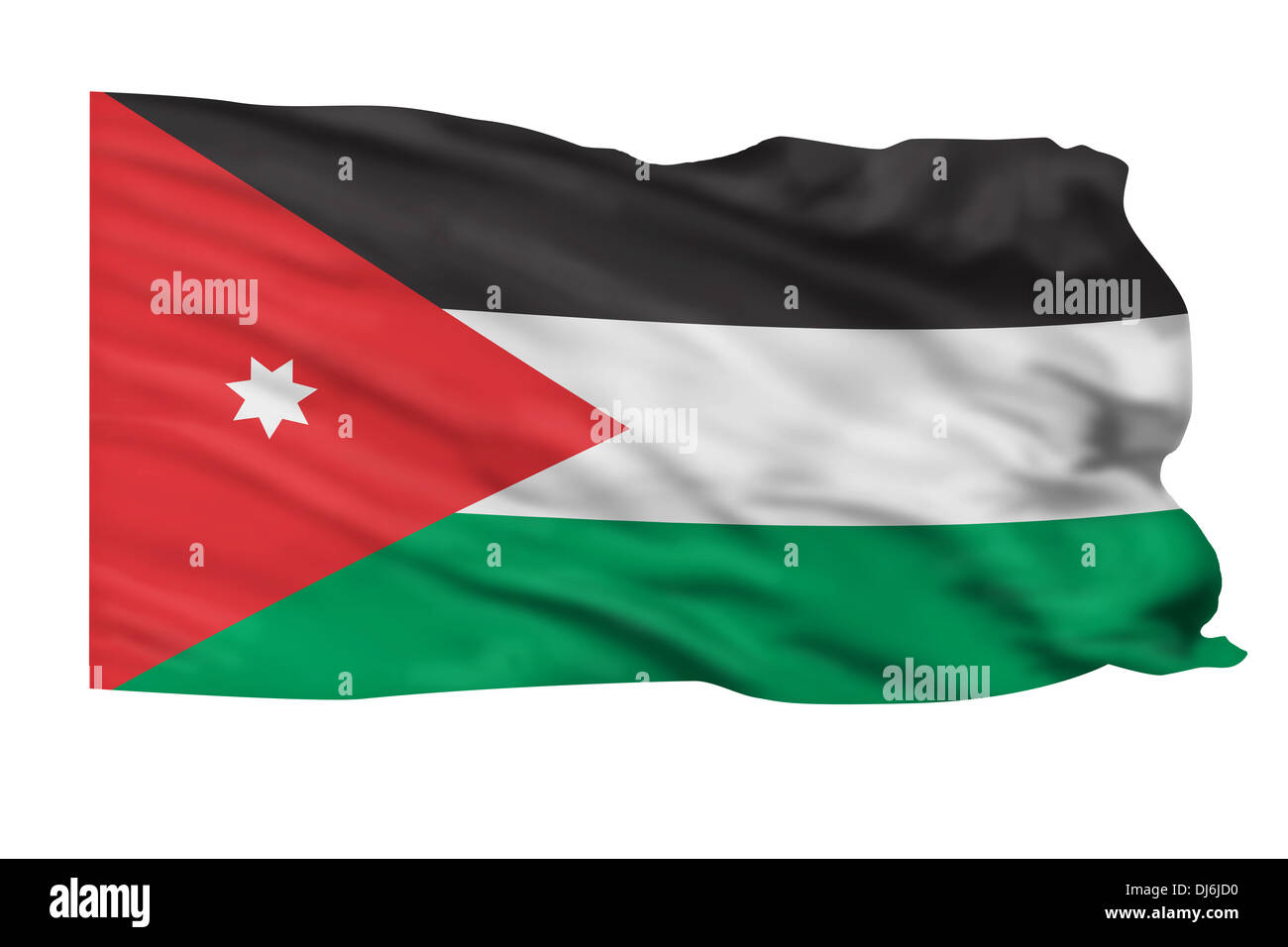 Flag of Jordan flying high in the sky Stock Photo Alamy
