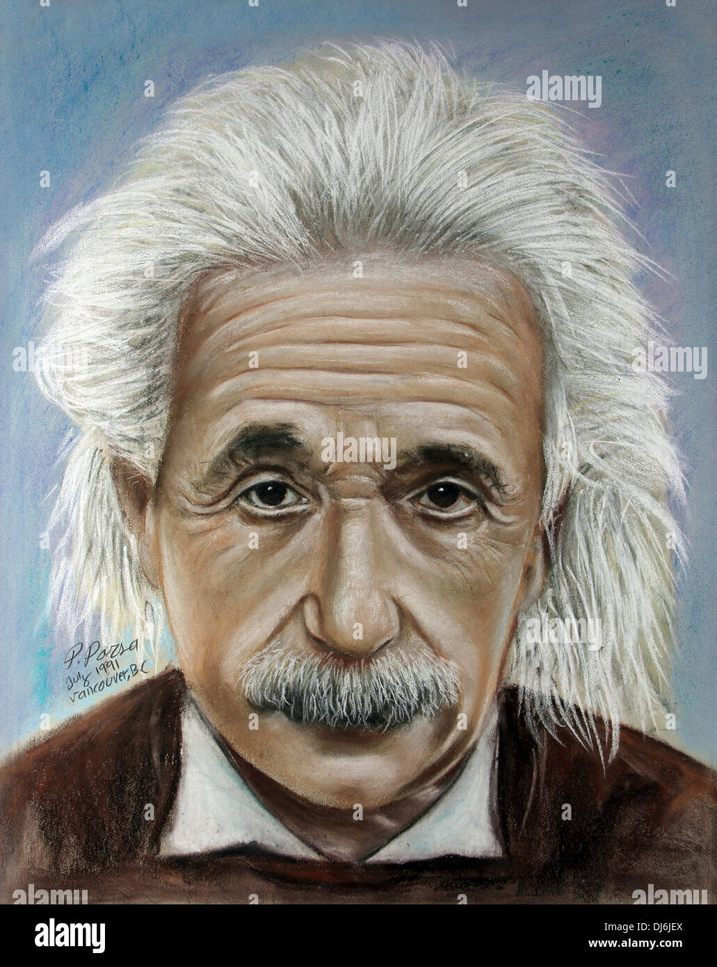 Albert Einstein pastel portrait Stock Photo