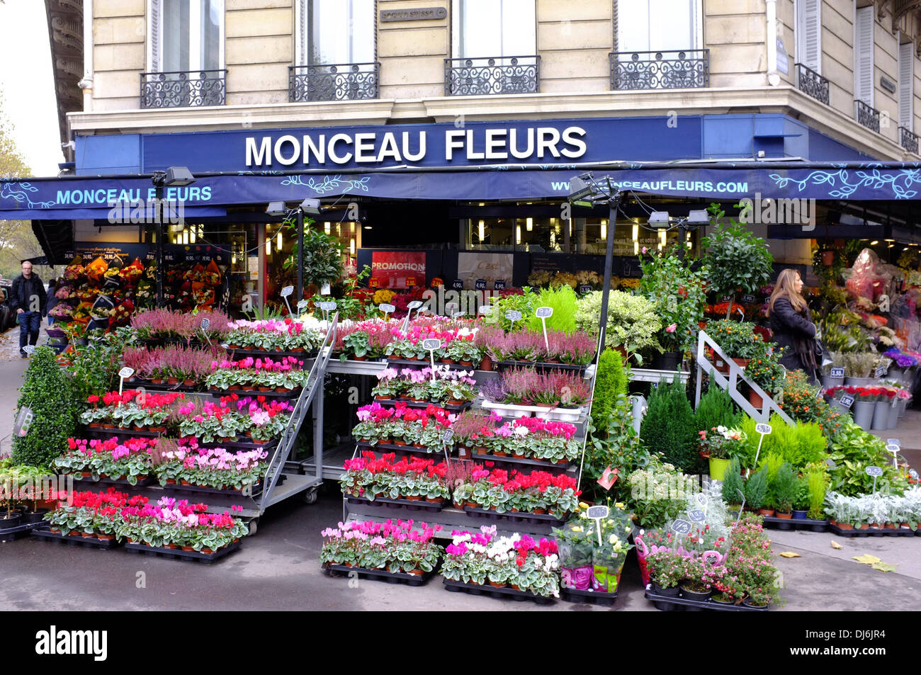 Monceau Fleurs, Flower shop in Paris, France Stock Photo