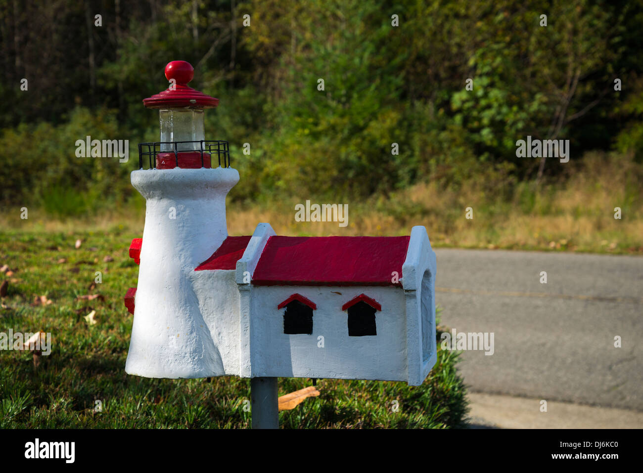 Lighthouse mail box Stock Photo