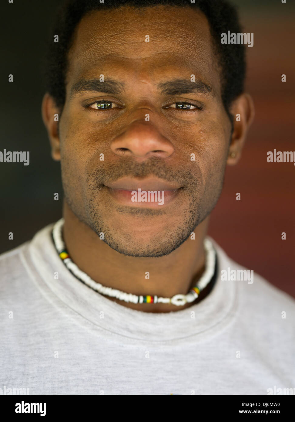 Handsome Papua New Guinea Man, Loloata Island near Port Moresby Stock