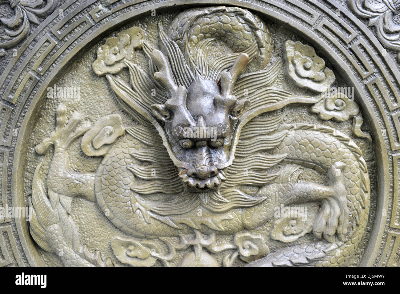 Chinese stone dragon statue Stock Photo Alamy