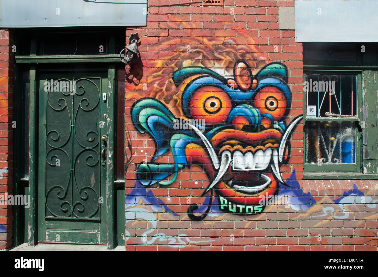 Street art in a Gardenvale laneway, Melbourne, Australia Stock Photo