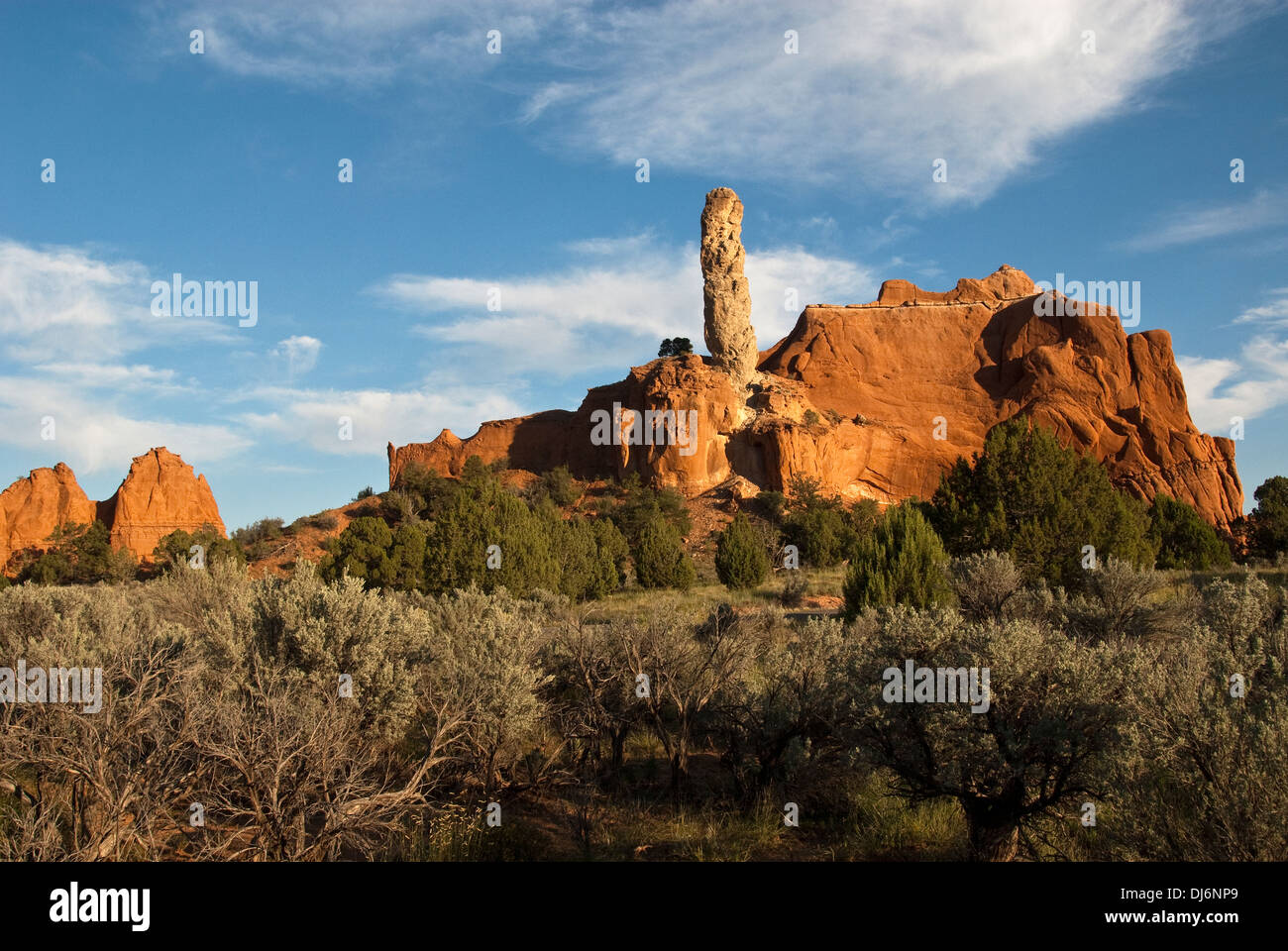 Sand Pipe and Clouds near entrance Kodachrome Basin State Park Utah USA Stock Photo