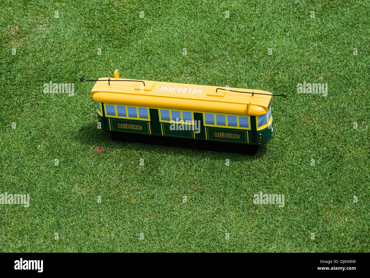 Melbourne tram tee marker at Royal Melbourne golf club in the Handa World Cup Stock Photo