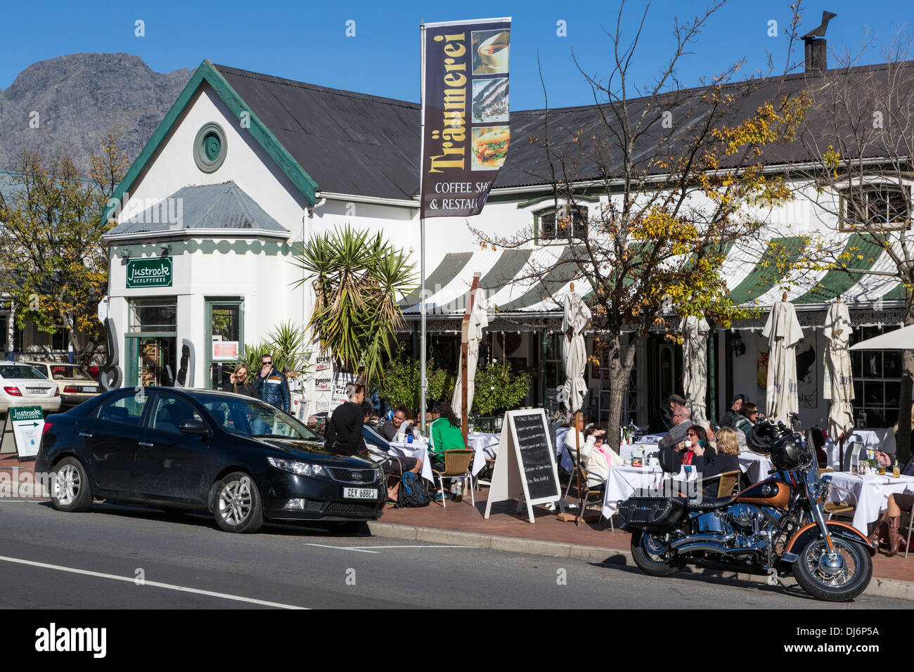 South Africa, Franschhoek. Traumerei Coffee Shop and Restaurant. Stock Photo