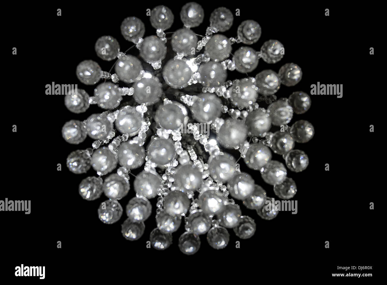 Round Crystal Bokeh Pattern Isolated On Black Stock Photo