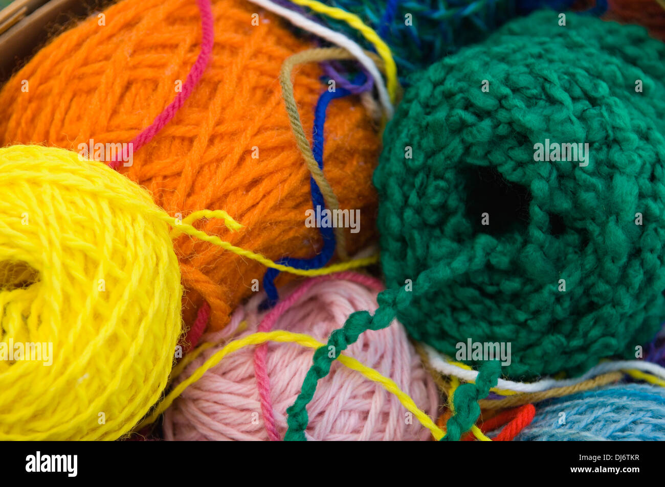 Colorful Balls of Yarn Stock Photo