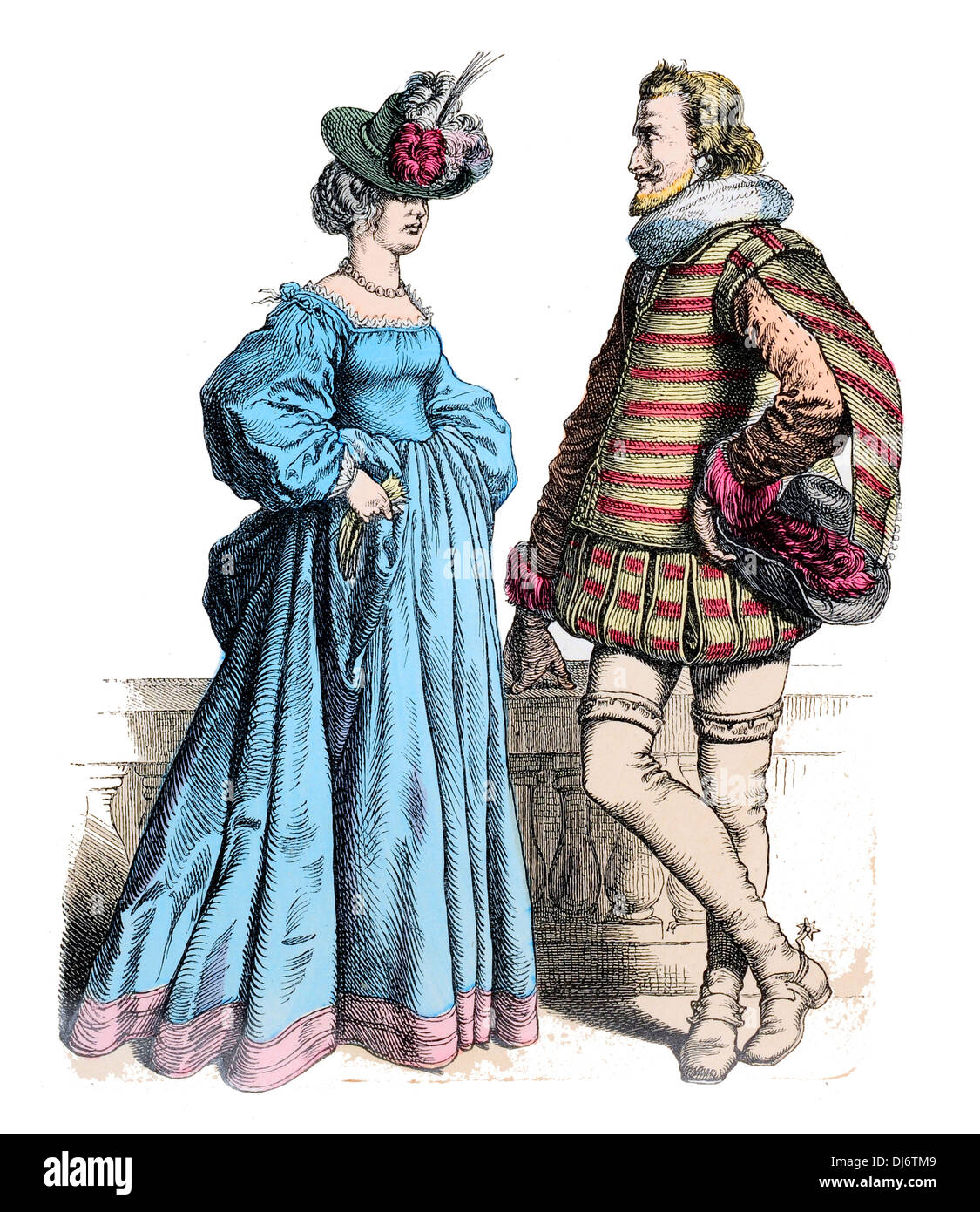 German nobleman and lady 17th century Stock Photo Alamy