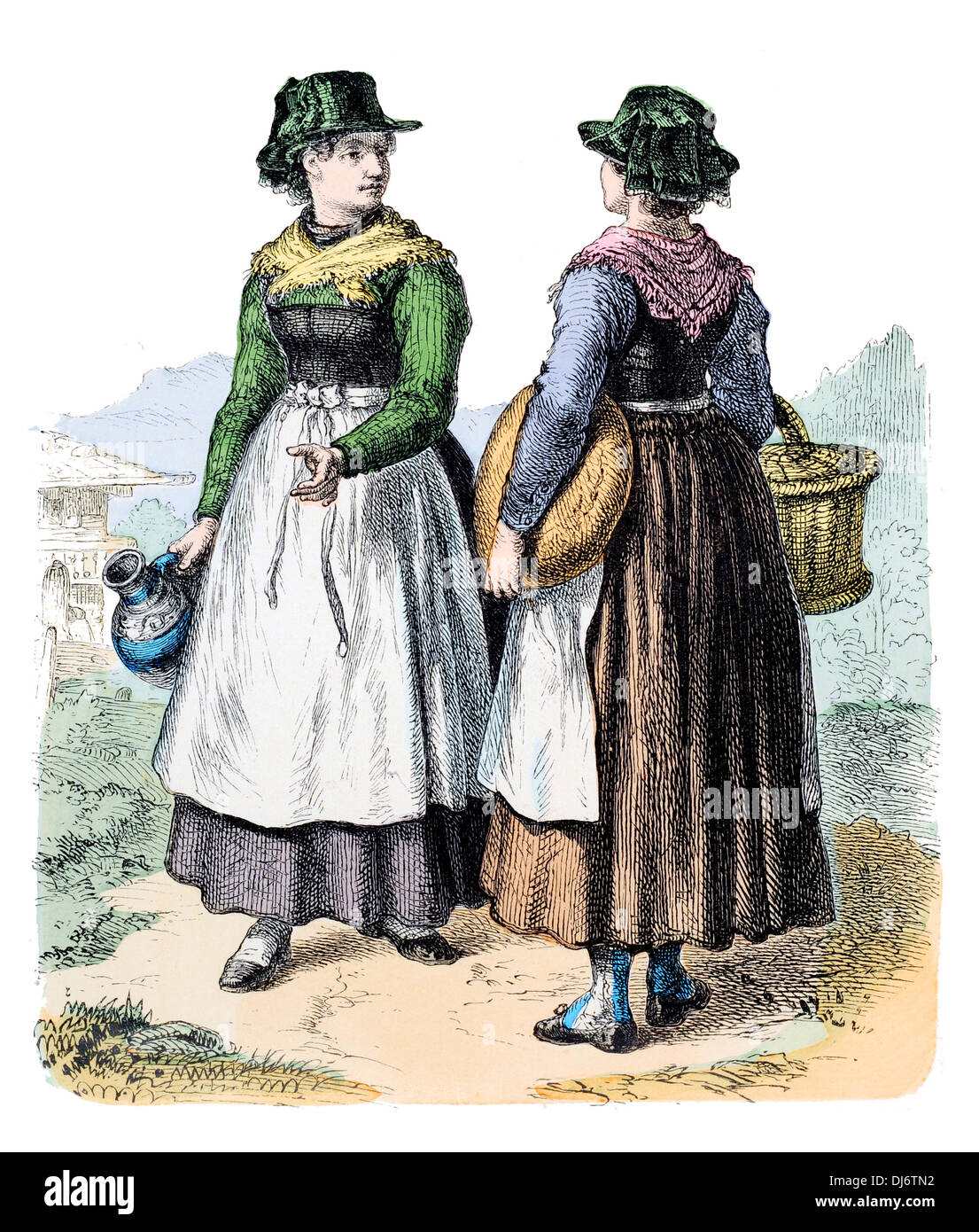 Late 19th century Bavarian costume Rosenheim Upper Bavaria Stock Photo