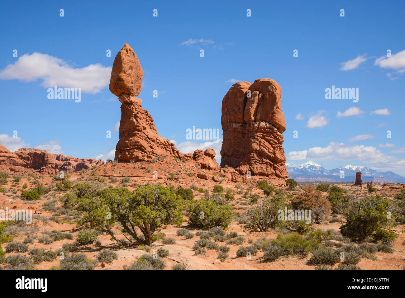 Balanced Rock, Arches National Park, Utah, USA Stock Photo