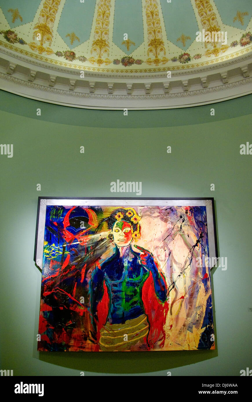 Russia. St. Petersburg. Exhibition of artwork by Sylvester Stallone in the Russian Museum. Stock Photo