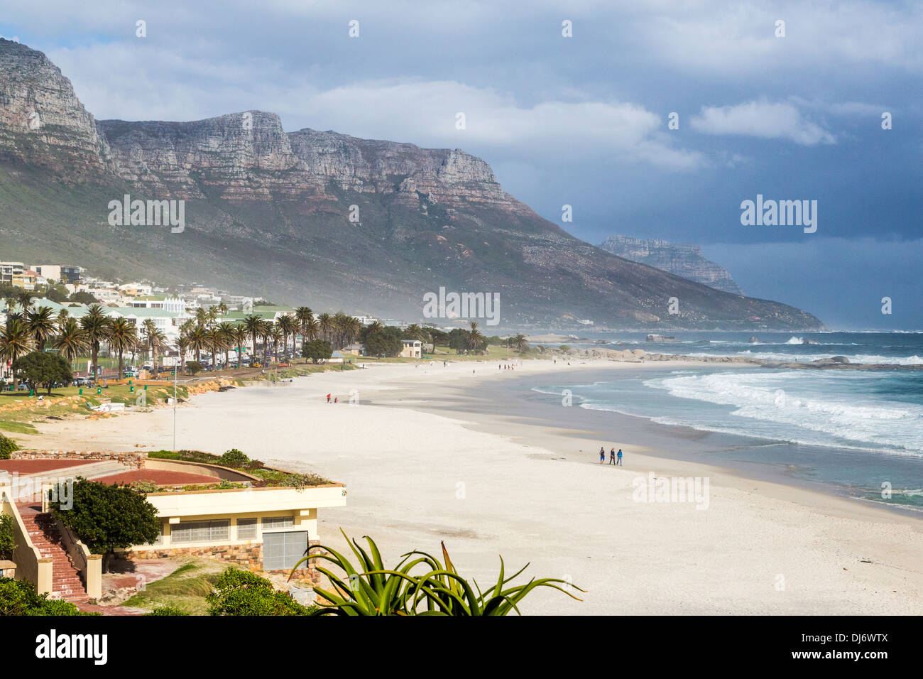 South Africa, Camps Bay in Winter. Strong Winds, Few People. Stock Photo
