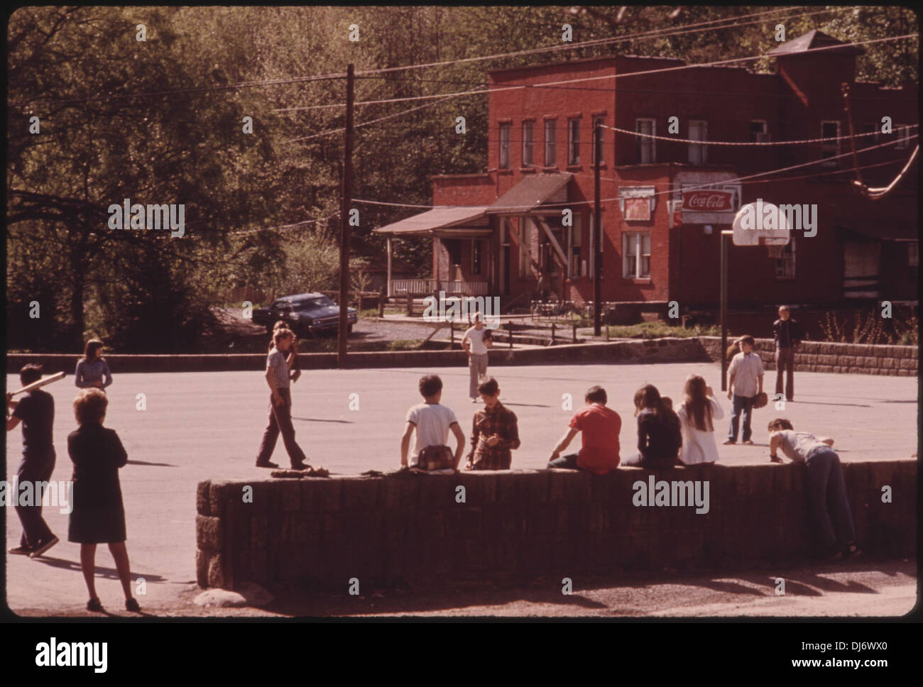 CHILDREN DURING RECESS AT THE CHATTAROY, WEST VIRGINIA SCHOOL. IN THE