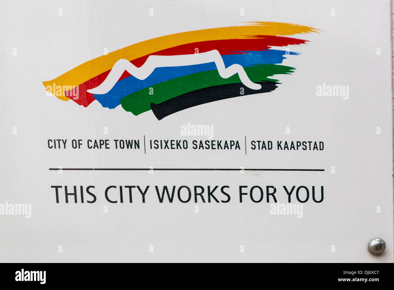 South Africa, Cape Town. Municipal Logo and Motto.  Trilingual in English, Xhosa, and Afrikaans, Stock Photo