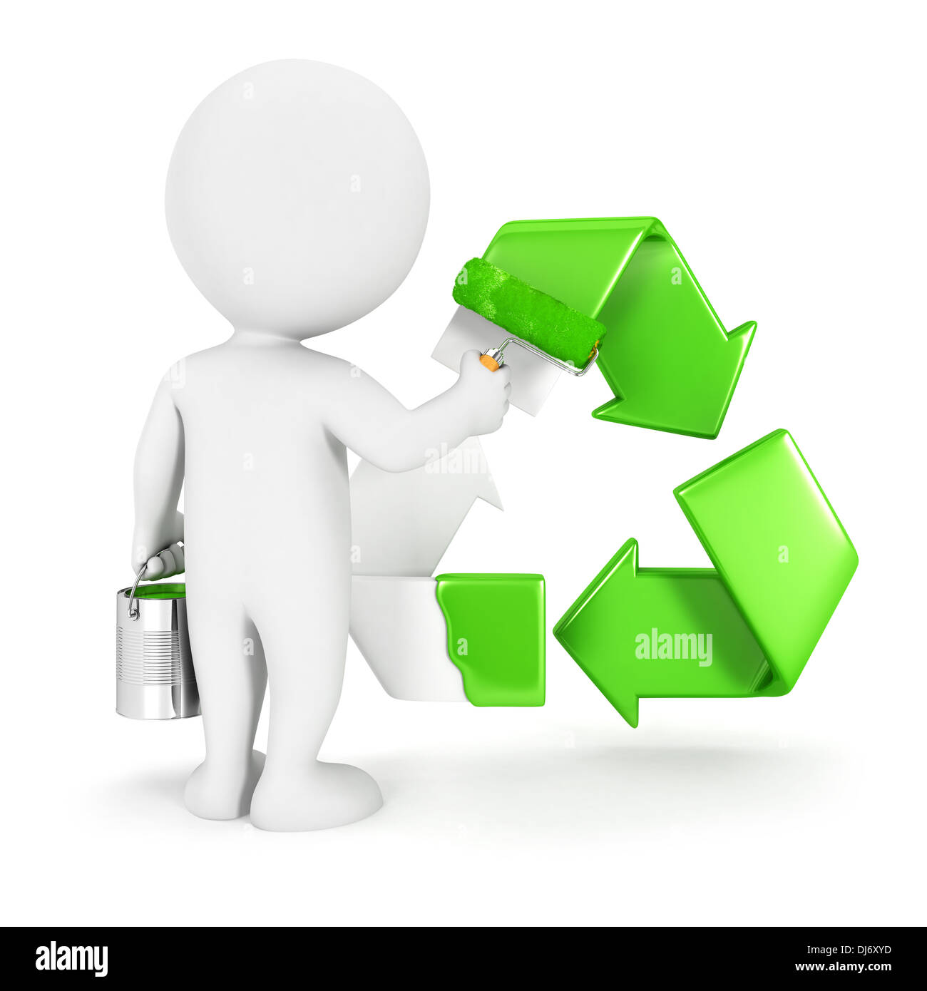 3d image white people recycle hi-res stock photography and images - Alamy