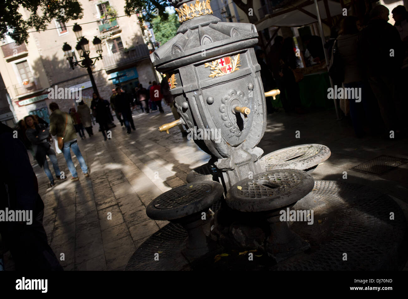 Drinking water fountain in Barcelona Stock Photo Alamy