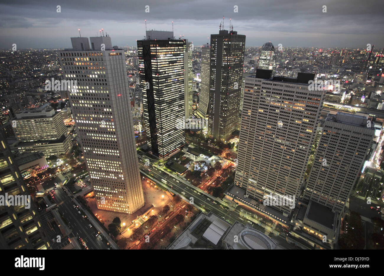 Japan, Tokyo, Shinjuku, skyline at night Stock Photo