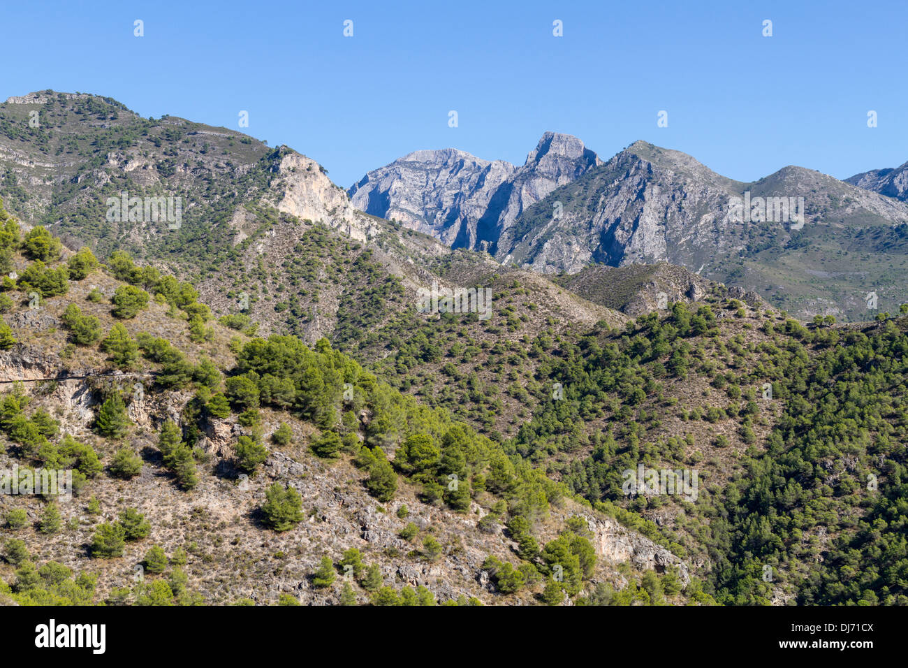 The Spanish National Park of De Sierra De Tejeda in Spain Stock Photo