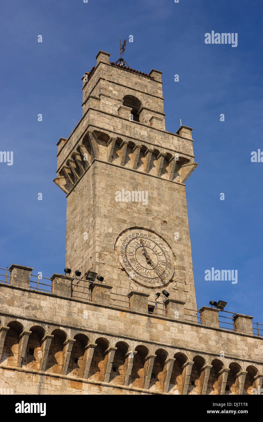Montepulciano is a medieval and Renaissance hill town and comune in the Italian province of Siena in southern Tuscany, Italy Stock Photo