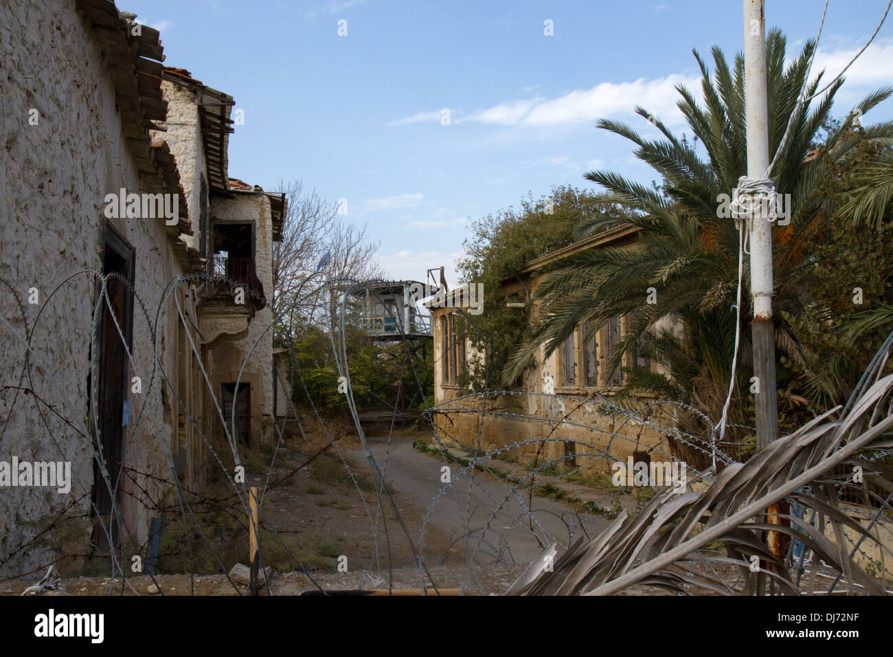 UN Buffer Zone Between North and South Nicosia, Cyprus Stock Photo