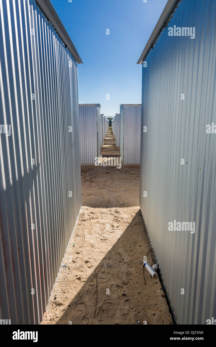 South Africa, Cape Town, Khayelitsha Township. Narrow Walkway between ...