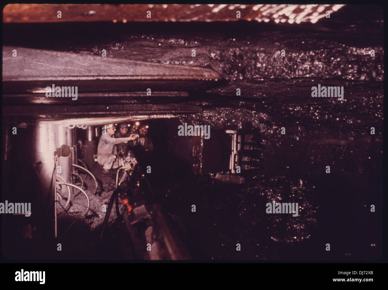 Section Of A Long Wall Mine With Jacks Holding Up The Ceiling At