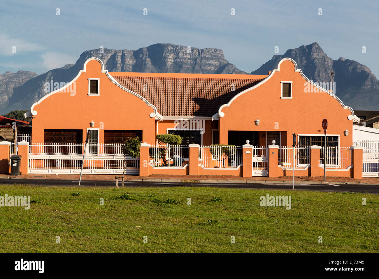 South Africa, Cape Town, Athlone Suburb. Cape Dutch Style House. Table