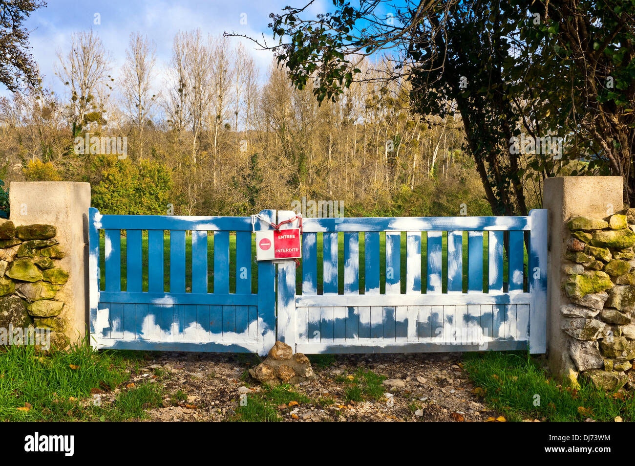 Double garden gates repainted France Stock Photo Alamy