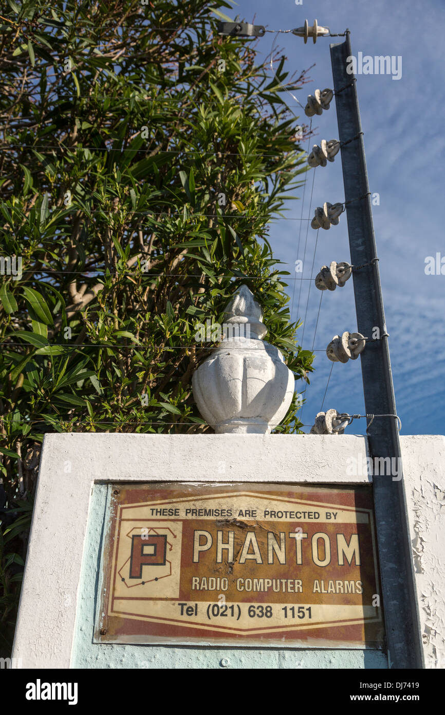 South Africa, Cape Town, Athlone Suburb. Electric Security Alarm Wires