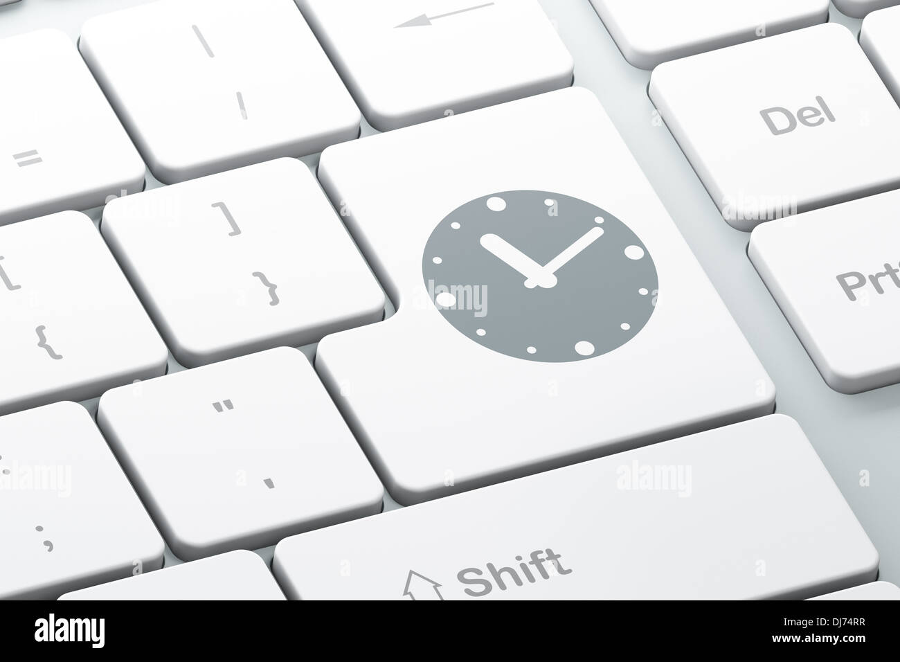 Timeline concept: Clock on computer keyboard background Stock Photo - Alamy