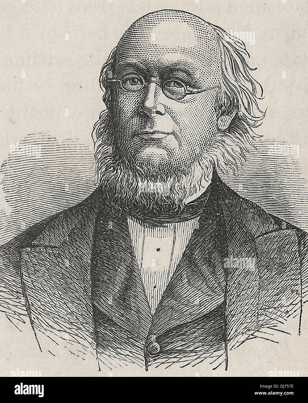 Horace Greeley, newspaper editor, founder of Liberal Republican Party and candidate for USA President, circa 1870 Stock Photo