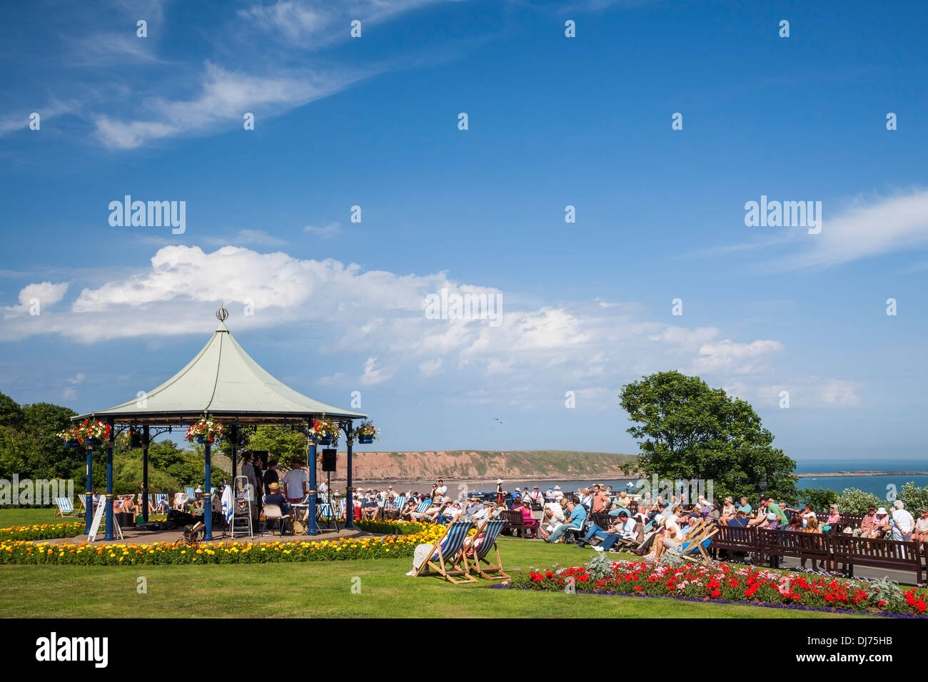 The Bandstand, Crescent Gardens, Filey, North Yorkshire. Stock Photo