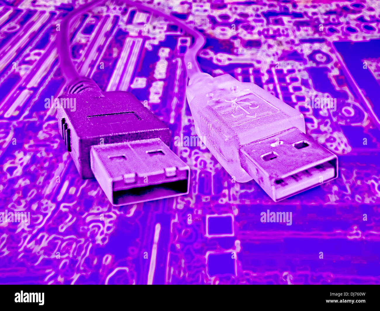 Two universal serial bus controllers also called USB cables Stock Photo ...