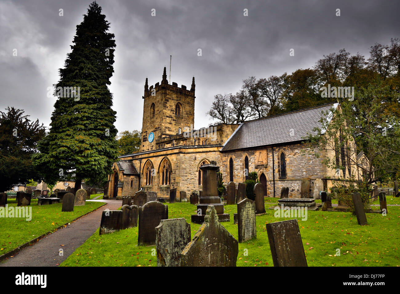 Eyam; Church; Derbyshire; UK Stock Photo