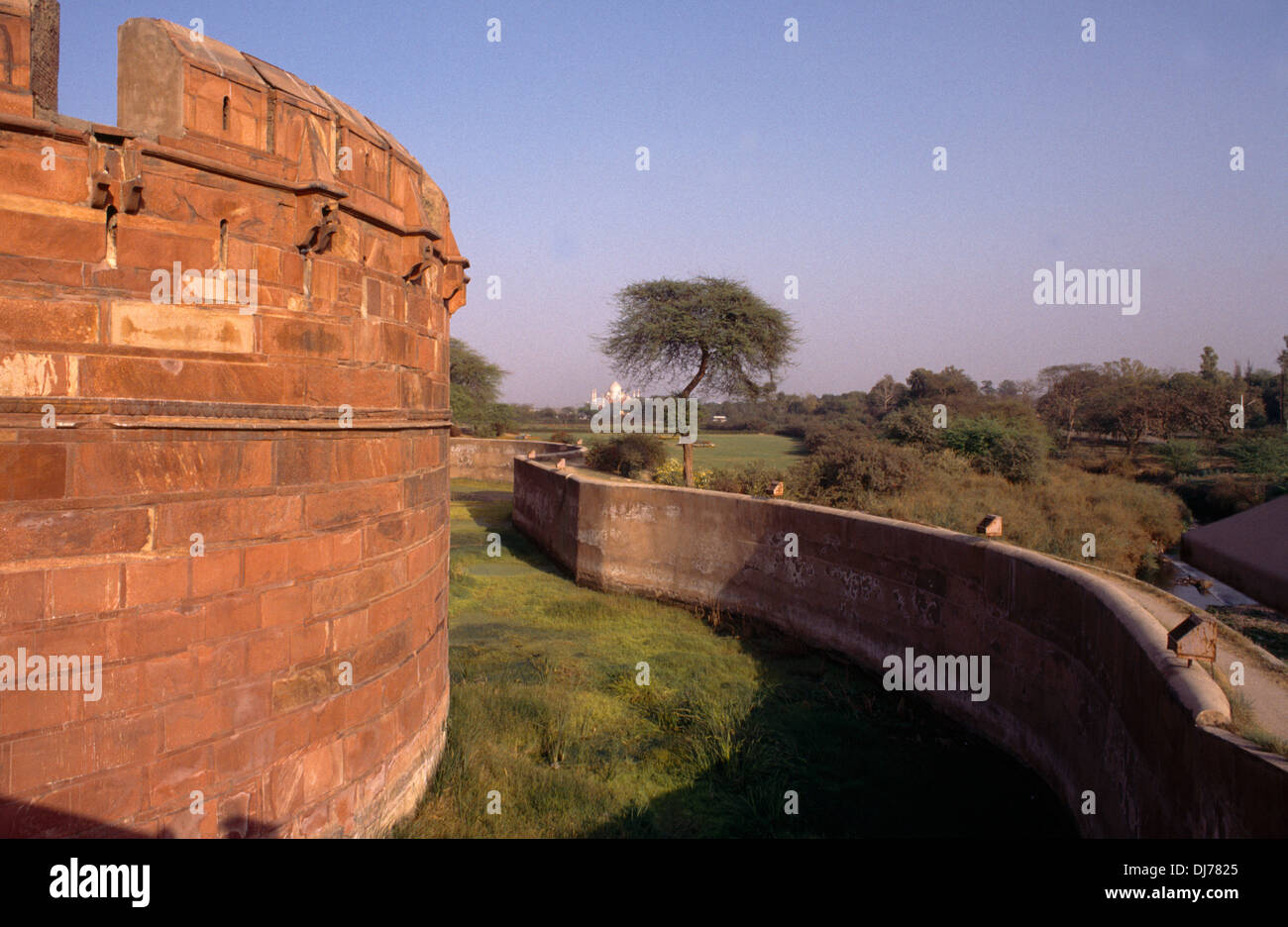 Agra India Fort Wall Stock Photo