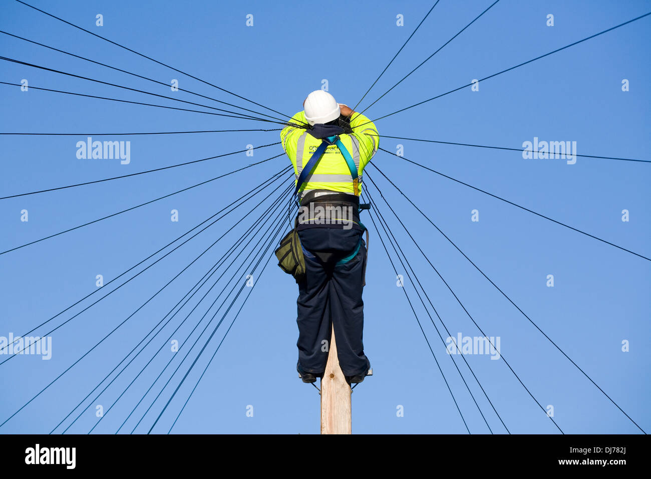 BT plc engineer (British PLC) installs a new domestic