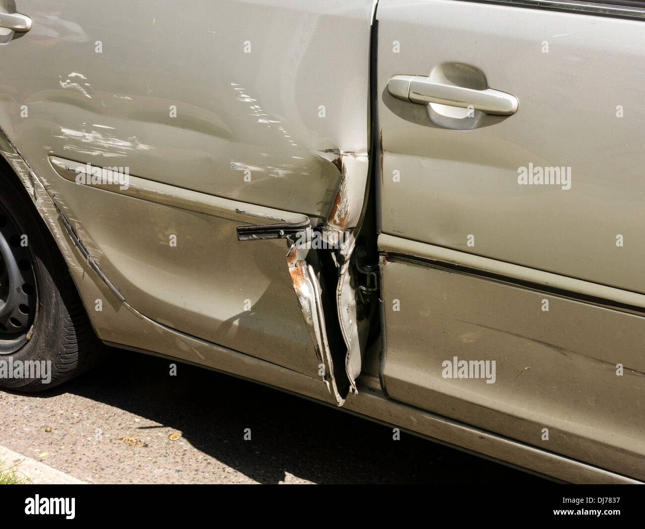 Damaged Automobile from an Accident Stock Photo