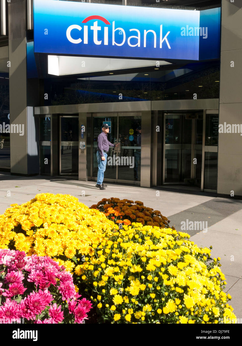 Citibank Branch Entrance, NYC Stock Photo