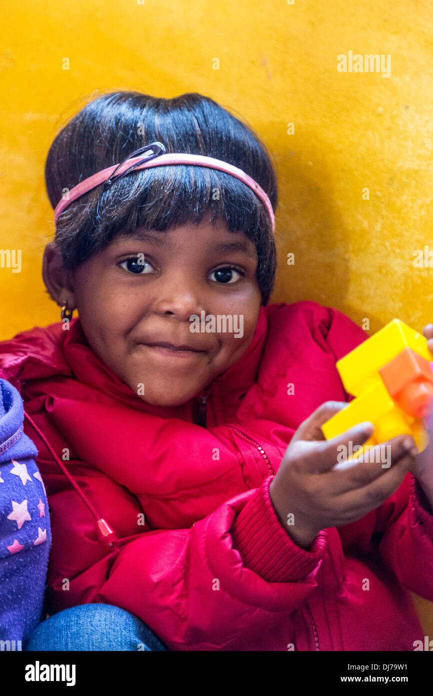 South Africa, Cape Town. Little Girl in a Day-care Facility for Young Children. Stock Photo