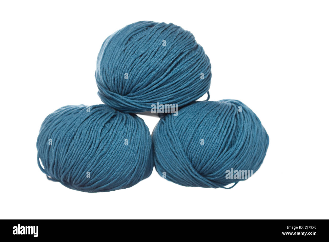 french blue balls of wool Stock Photo