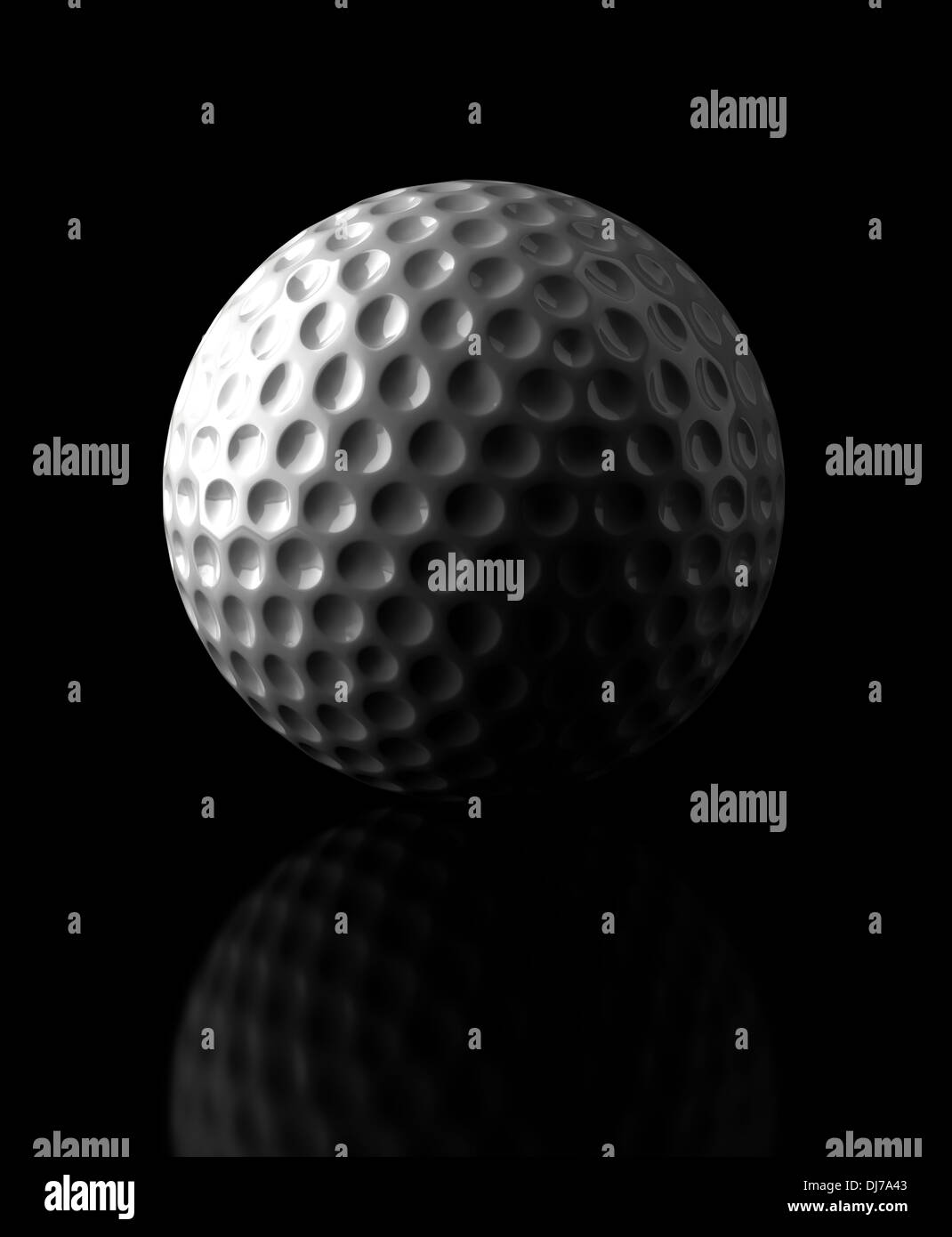 Golf ball on black background (Computer generated image Stock Photo - Alamy