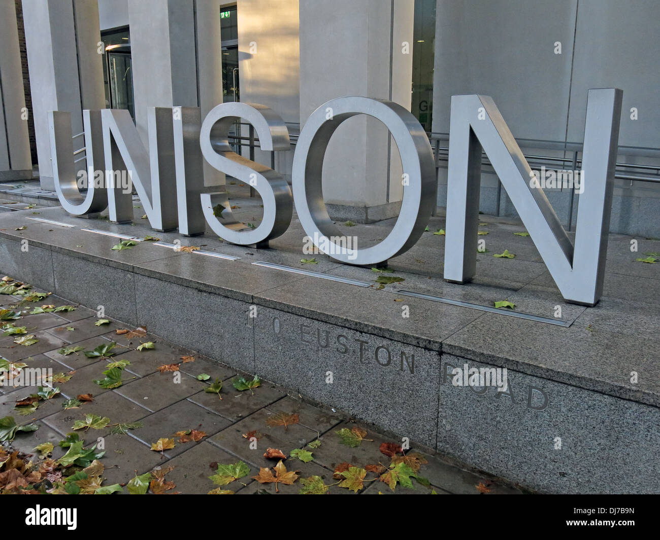 Unison trade union building, at 130 Euston Road, London England UK Stock Photo