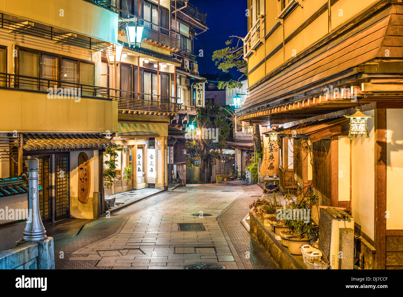 Shibu Onsen ryokan and hot spring resorts in Nagano, Japan. Stock Photo